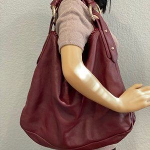 GUCCI 114900 XL Leather Horsebit Hobo  RARE custom Maroon